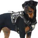 AUROTH Tactical Dog Harness for Small Medium Large Dogs No Pull Adjustable Pet Harness Reflective K9 Working Training Easy Control Pet Vest Military Service Dog Harnesses (XL, Black Ink) (XL(Neck:20-31",Chest:26-42"),75-135 lbs)