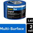 ScotchBlue Original Multi-Surface Painters Tape, 1.5 Inch Wide (1.41 in. x 60 Yds) 2 Rolls, Blue Paint Tape Protects Surfaces and Removes Easily, Masking Tape for Indoor and Outdoor Use (2090-36CC2)