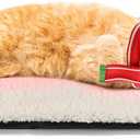 Self Warming Cat Bed Self Heating Cat Dog Mat 24 x 18 inch Extra Warm Thermal Pet Pad for Indoor Outdoor Pets with Removable Cover Non-Slip Bottom Washable Non Electric (Beige)