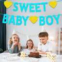 Baby Shower Decorations for Boys, Blue Glitter Sweet Baby Boy Banner, Its a boy Gender Reveal 1st Birthday Party Decorations Supplies