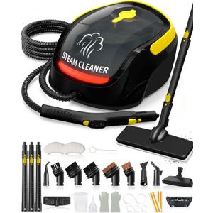 GLAMMAGIC Steam Cleaner with Mop, 3 Level Adjustable Handle, 25 Accessories