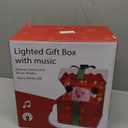 PEIDUO Animated Christmas Santa in Lighted Gift Box, Motion Sensor Christmas Music Decorative Lights, Under The Christmas Tree Present Decorations for Indoor Outdoor Yard Home Holiday Decor