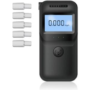 MR997 Portable Alcohol Tester High Precision Portable Alcohol Detector Compact Breath Tester High Sensitivity Electronic Breathalyzer LCD Display with Three Light Indicators