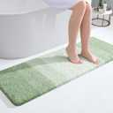 OLANLY Bathroom Runner Rugs Mat 47x17, Extra Soft Absorbent Microfiber Bath Rugs, Rubber Backing, Quick Dry, Washable Long Bath Mats for Bathroom, Tub and Shower, Home Decor Accessories, Sage Green