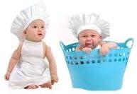 CHEFSKIN Kids Child Chef Outfit Includes Jacket Apron & Hat (Baby-Toddler (12-36 mos), White)