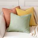 MIULEE Decorative Linen Pillow Covers 18x18 Inch Yellow Boho Farmhouse Neutral Couch Throw Pillows for Bed Pack of 2 Accent Modern Pillowcase Summer Sofa Livingroom Home Decor