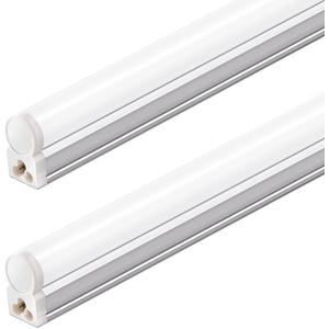Barrina T5 LED Shop Light, 4FT, 2200lm, 6500K (Super Bright White), 20W, Utility Garage Lights, Ceiling and Under Cabinet Light, Corded Electric with ON/Off Switch, 2 Packs