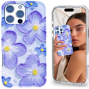 Magnetic for iPhone 16 Pro Case Cute for Women Girls, Home Button Stickers,[Drop Protection] with Slim Colorful Flowers Heart Oil Painting Girly Phone Case for iPhone 16 Pro