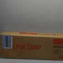 ALPHA CAMP Oversized Camping Folding Chair, Heavy Duty Support 450 LBS Steel Frame Collapsible Padded Arm Chair with Cup Holder Quad Lumbar Back, Portable for Outdoor