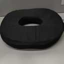 5 STARS UNITED Donut Pillow Hemorrhoid Tailbone Cushion Large Floor Cushion for Pain Relief Coccyx, Prostate, Sciatica, Pelvic Floor, Pressure Sores, Pregnancy, Postpartum Recovery, Black