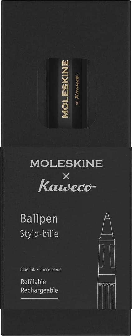 Moleskine x Kaweco, Ballpen, 1.0mm Point, Black with Blue Ink, Black 