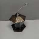 Twinkle Star Wild Bird Feeder Hanging for Garden Yard Outside Decoration, Hexagon Shaped with Roof (7.9 x 7.9 x 8.7 inches, *Bronze)