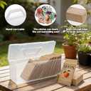 Plastic Clear Seed Storage Organizer Box with Handle, Garden Seed Organize Sealed Box 100 Envelopes and Stickers Saving Container Keeper Set for Garden Vegetable Flower Plants