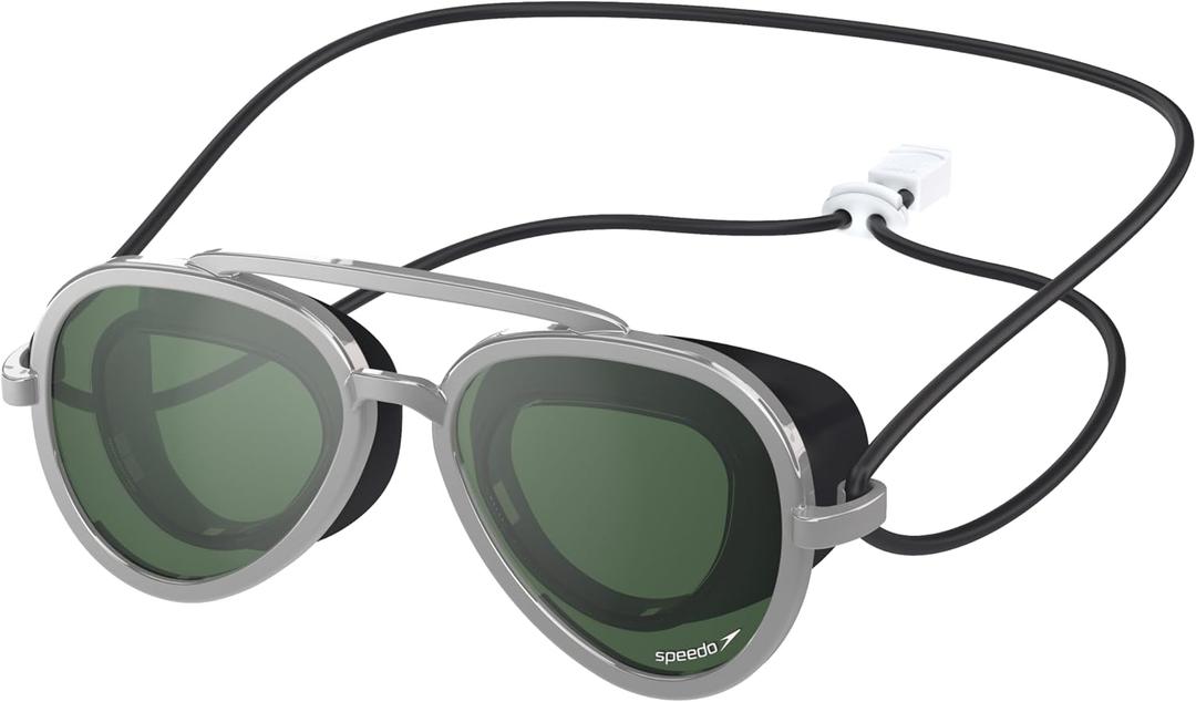 Speedo Kids' Swim Goggles Sunny G Ages 3-8 (Mariner Silver/Emerald/Silver)