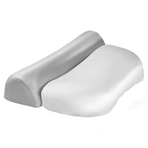 Constructs Zero Pressure Memory Foam Cervical Neck Pillow of Sleeping: TechAdvanced, UltraComfy, Hygienic & Stylish, Soft Washable Design for Neck Support & Quality Sleep Boost (White + Gray)