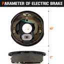 2Pcs 10" x 2-1/4" Electric Trailer Brake Assemblies for 3,500lbs to 4000lbs, Left and Right