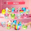 BLSFXROE 24 Pack Axolotl Squeeze Toys,Soft Stress Relief Fidget Toys with Cards & Bags,Party Favors Soft Stress Relief Toys For Kids Boys Girls (Red)