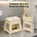 Foldable Shower Stool for Shaving Legs, Plastic Shower Foot Rest for Inside Shower,11.9" High Anti-Slip Foot Step to Shave Leg Small Folding Bench Shaving Stool for Travel/Bathroom