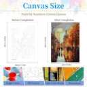 DIYGEMDOT 6 Pack DIY Paint by Numbers Kit for Adults & Beginners, A Walk in The Rain Easy Paint by Number Kits, 9.8 X 13.8 inches for Home Decor (Z002)