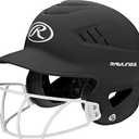 Rawlings | COOLFLO Batting Helmet with Facemask | Fastpitch Softball | One Size fits Most (6 1/2-7 1/2) (Matte Black)