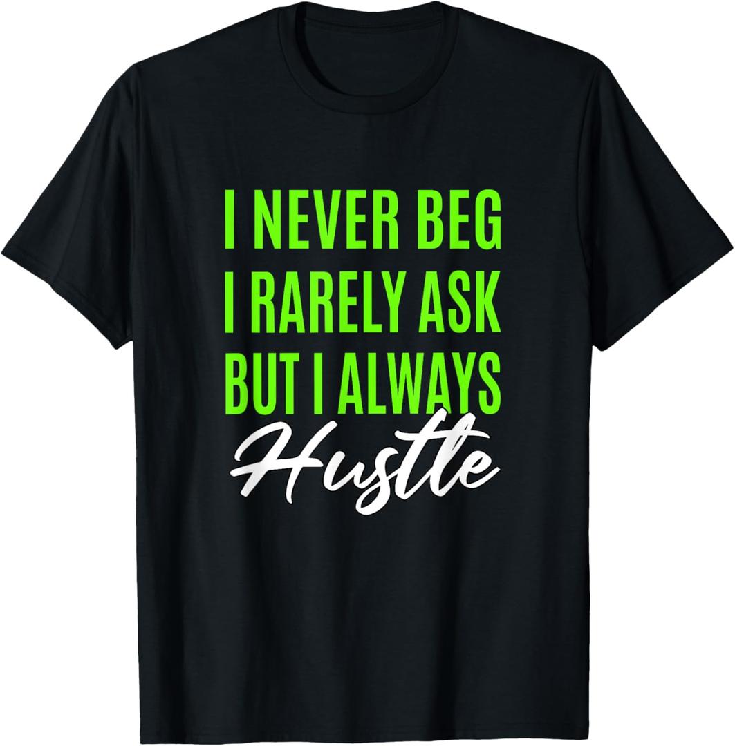 Green Rarely Never Always Hustle Green Graphic T-Shirt, Size 3XL