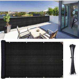 DearHouse Balcony Privacy Screen Cover, 3.5ft x16.5ft Privacy Screen Balcony Shield for Porch Deck Outdoor Backyard Patio Balconys, Includes 35 pc Cable Ties