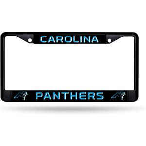 Rico Industries NFL Football Primary Black Chrome Frame with Plastic Inserts 12" x 6" Car/Truck Auto Accessory