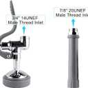 Pre Rinse Sprayer Commercial Sink Sprayer Head Spray Valve,1.42GPM Restaurant Sink Dish Spray with Handle for Commercial Kitchen faucets,Chrome Finished (Grey)