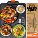 Electric Warming Tray, Rollable Silicone Warming Pad for Food with 4 Temperature Settings, auto Shut-Off, Great Food Warmer Mat for Parties, Buffets, Gatherings and Everyday Use - Black