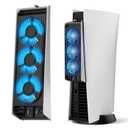 JUSPRO Cooling Fan for PS5 Accessories, Upgraded Quiet Cooler Fan with LED Light for PlayStation 5 Console/PlayStation 5 Digital Edition & Ultra HD Game Console