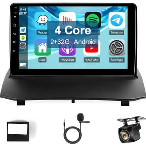 Leadfan Car Radio for Ford Fiesta 2009 2010 2011 2012 2013 2014 Stereo Replacement with Wireless CarPlay Android Auto, 9'' Touchscreen in-Dash Bluetooth WiFi GPS Navigation Backup Camera Mic