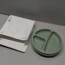 Eascrozn Toddler Plates 3 Pack, Divided Suction Plates for Baby, 100% Food Grade Silicone Baby Plates, Non-Slip, Baby Led Weaning Supplies, Microwave & Dishwasher Safe