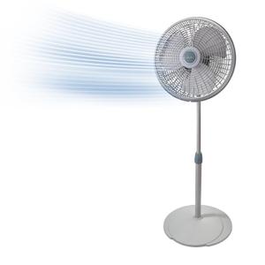 Lasko Oscillating Pedestal Stand Fan, 3-Speeds, Adjustable Height, Tilt Back Fan Head for Indoor, Bedroom, Living Room, Home Office, Dorm Use, 16 Inch, Gray, 2526