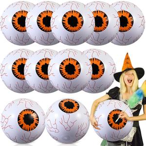 6 Pieces Halloween Giant Inflatable Eye Balls 14 inches Scary Eyeballs Inflatable Decorations Beach Balls for Halloween Yard, Garden, and Lawn Decorations