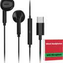 USB C Wired Earbuds for iPhone 17/16/15 Pro Max Plus Air iPad & USB-C Headphones for Samsung Galaxy S26/S25/S24/S23 Ultra A55 A54, Type-C Earphones with Microphone