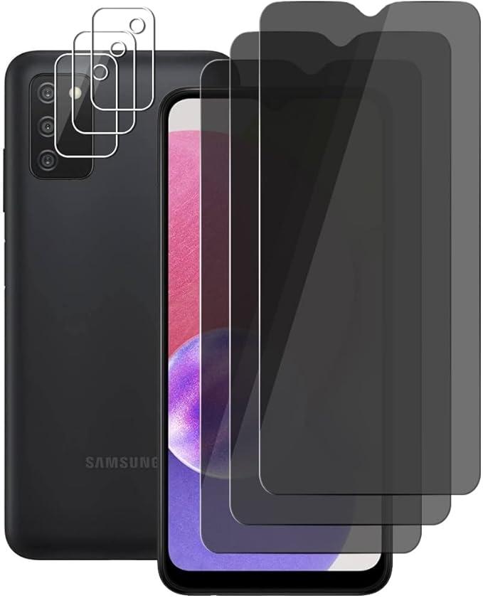 (3+3) Privacy Screen Protector For Samsung Galaxy A03s (3 Pack) Anti Spy Private Tempered Glass with Camera Lens Protector, Anti Scratch (3+3) Privacy Screen Protector For Samsung Galaxy A03s (3 Pack) Anti Spy Private Tempered Glass with Camera Lens Protector, Anti Scratch