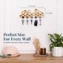 Decorative Honeycomb Magnetic Key Holder for Wall - Heavy Duty Organizer, Multi Hanger, Wood Rack, Modern Mount (Brown)
