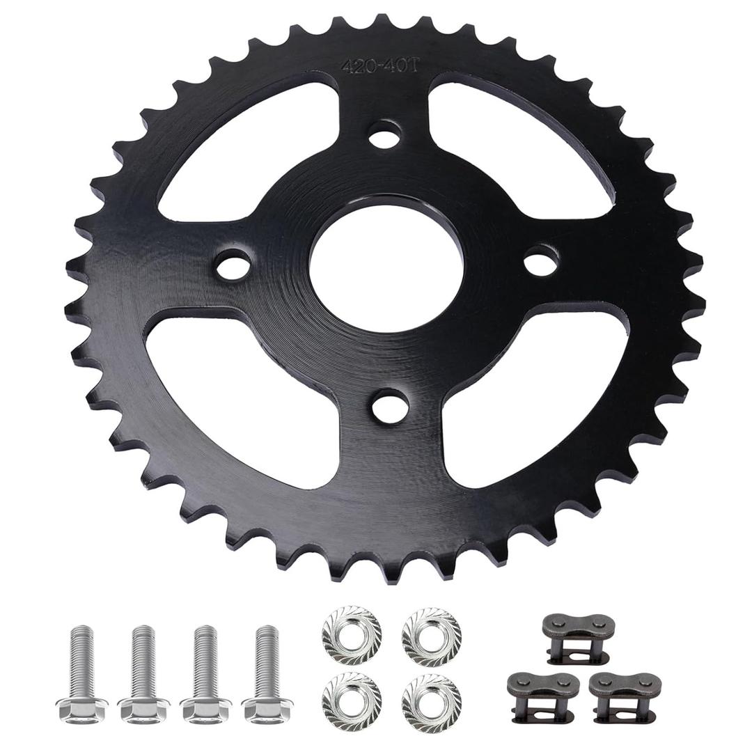 Mini Bike Sprocket 40/41/420 Chain 40T Tooth 40mm Bore Replacement for Coleman CT200U CT200U-EX BT200X Mini Bike Go-Kart Baja Warrior Massimo MB165 200 Predator196cc 200cc 6.5hp Go Kart Parts.