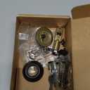 Amazon Basics Exterior Door Knob With Key Lock and Deadbolt, Keyed Alike, Coastal, Matte Black ((Pack of 1))