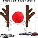 Premium Reindeer Car Kit, Cute Auto Decoration Set with Antlers & Nose, Reindeer Kit for Vehicle Window Roof & Front Grille (Coffee)