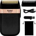 KEMEI Men's Electric Razor Waterproof Reciprocating Razor Cordless Precision Beard Trimmer Twin Blade USB Rechargeable Grooming Razors,Shaving & Hair Removal Products, KM-2024 (Black)