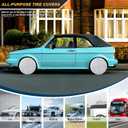 RV Tire Covers Wheel Covers 4 Pack Heavy 420D Waterproof UV Proof Windproof Tire Protector for RV, Truck, Trailer, SUV Universal Fit Outdoor Wheel Protection Fits Diameters 27-29 inch