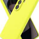 CUZMIGO for Samsung Galaxy S26 Case, Soft Liquid Silicone Slim Phone Cover with Raised Camera Lens Protection, Anti-Scratch Microfiber Lining & Smooth Grip, Neon Yellow