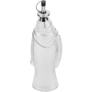 Luxshiny Oil Pitcher for Kitchen Glass Oil Dispenser Bottle Fish Shape Decorative Sauce Container Large Capacity Sauce Bottle
