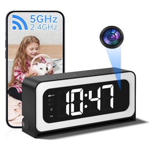 Clock Camera,5G&2.4G WiFi Security Camera Indoor,2K Cameras for Home Security,3 in 1 Indoor Camera with Alarm,Color Night Vision Human Motion Detection