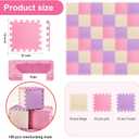 Riakrum 100 Tiles 12 x 12 Inch Foam Puzzle Floor Mats with Borders 0.4 Inch Thickness Interlocking EVA Foam Floor Tiles Soft Safe Play Mats for Exercise Gym Workout Nursery Home(Pink, Purple, Beige)