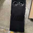 Shintenchi Futon Sofa Bed, Velvet Foldable Couch Reclining Sleeper w/Removable Armrests, Upholstered Loveseat w/Folding Cup Holders for Home, Office, Black