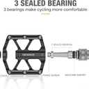 Bike Bicycle Pedals - 9/16 Quick Release Pedals Aluminum Flat Pedals - 3 Bearings Bicycle Pedals with Reflectors for Mountain Road BMX MTB Folding Bike