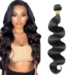 Body Wave Human Hair Bundles 1 Bundle 16 Inch Natural Black Bundles Human Hair Extension Single Bundle Color 1B# Double Weft 100g Unprocessed Brazilian Virgin Hair