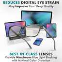 Prospek Blue Light Blocking Glasses Clear Lens for Office&Work, Yellow/Amber Lens - Evening Use, Reduce Eye Strain, Unisex